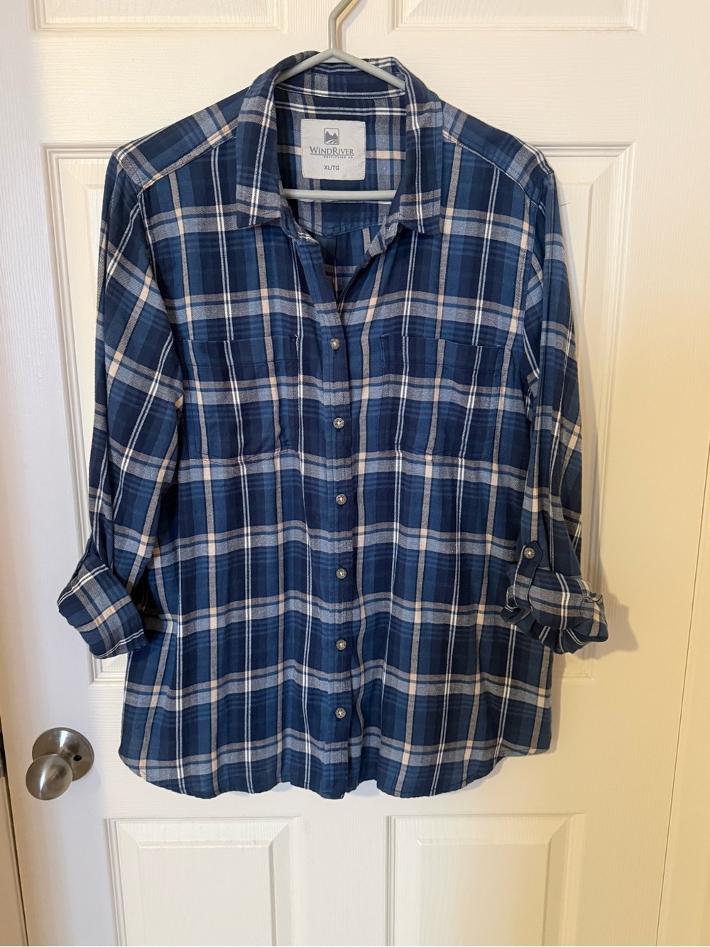 Women’s  Wind River Blue Plaid Button-Up Shirt